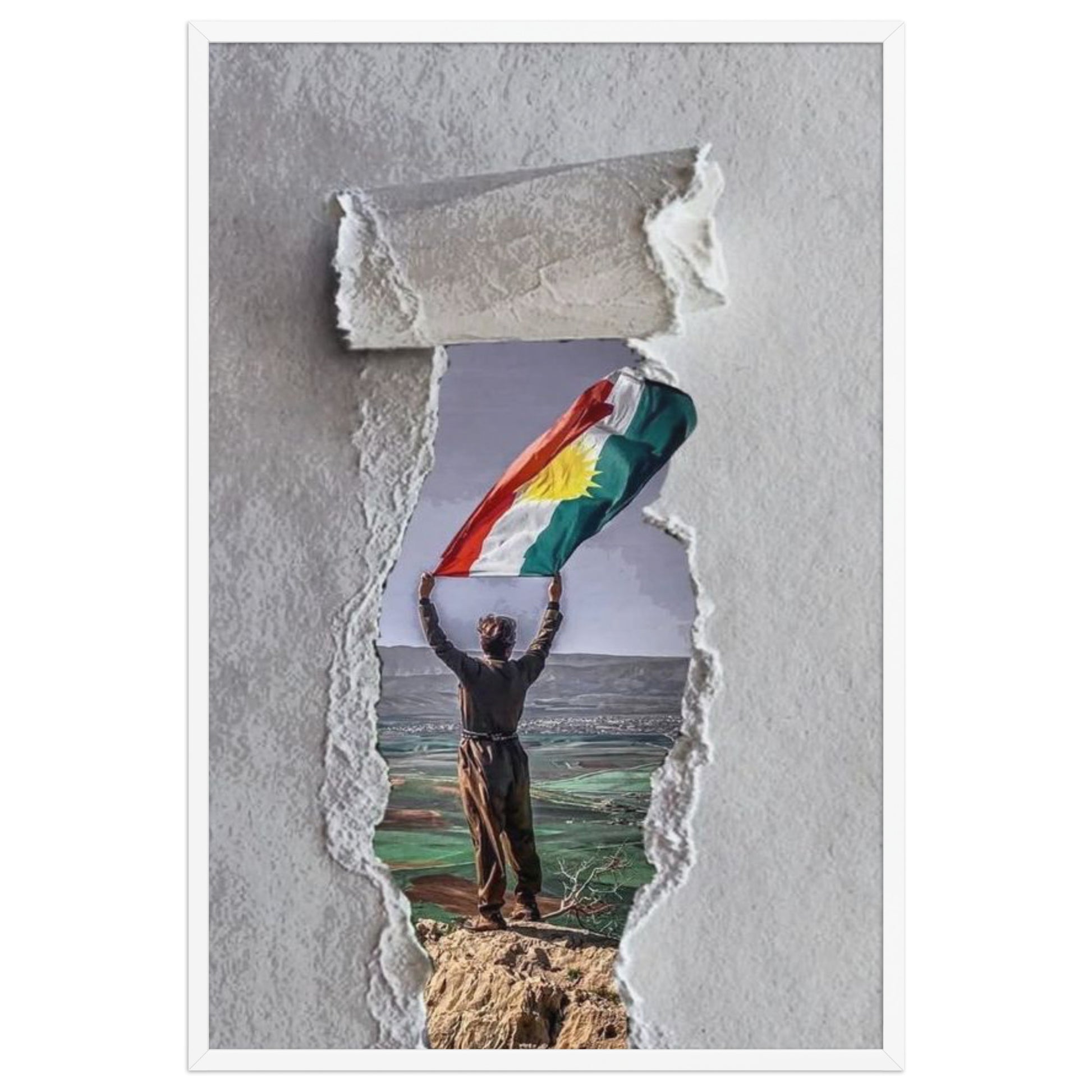 Kurdistan Flag Framed Poster | 2+2=1 Wall Art - Kurdish Wall Art Poster | MarsoniPrint