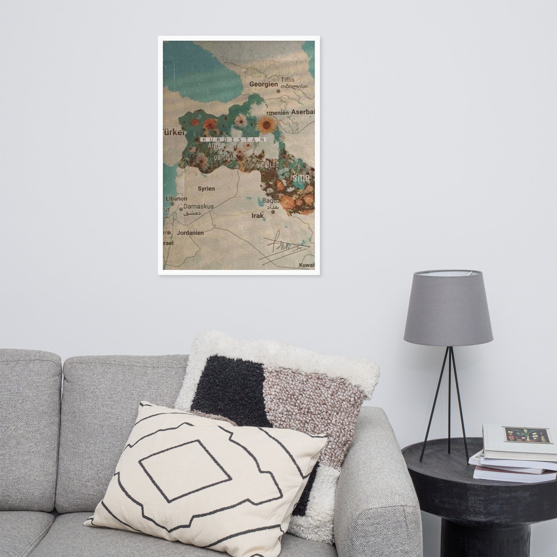 Kurdistan Map Framed Poster | Kurdish Wall Map - Kurdish Wall Art Poster | MarsoniPrint