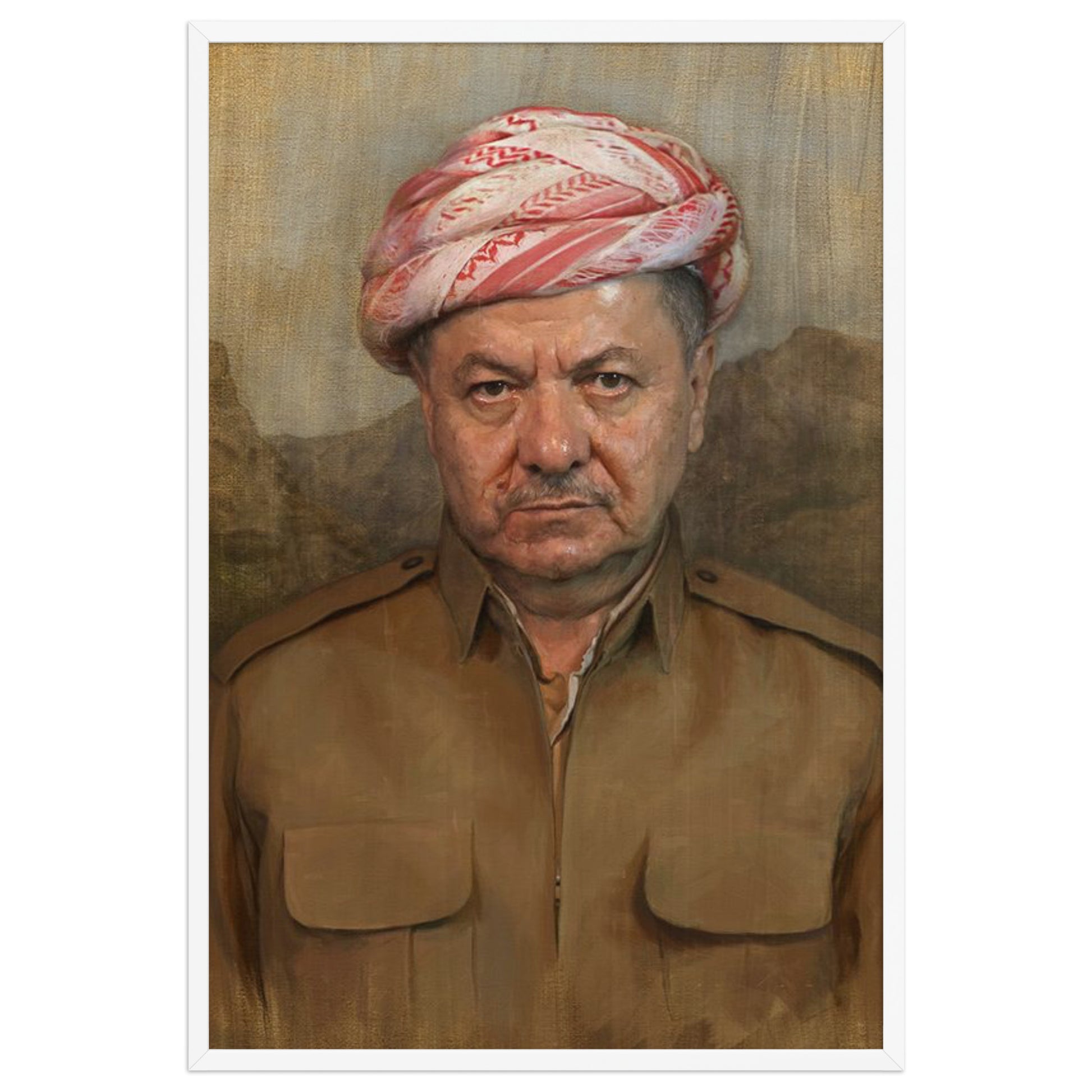 Mesut Barzani Framed Poster | Kurdish Leader Wall Art - Kurdish Wall Art Poster | MarsoniPrint