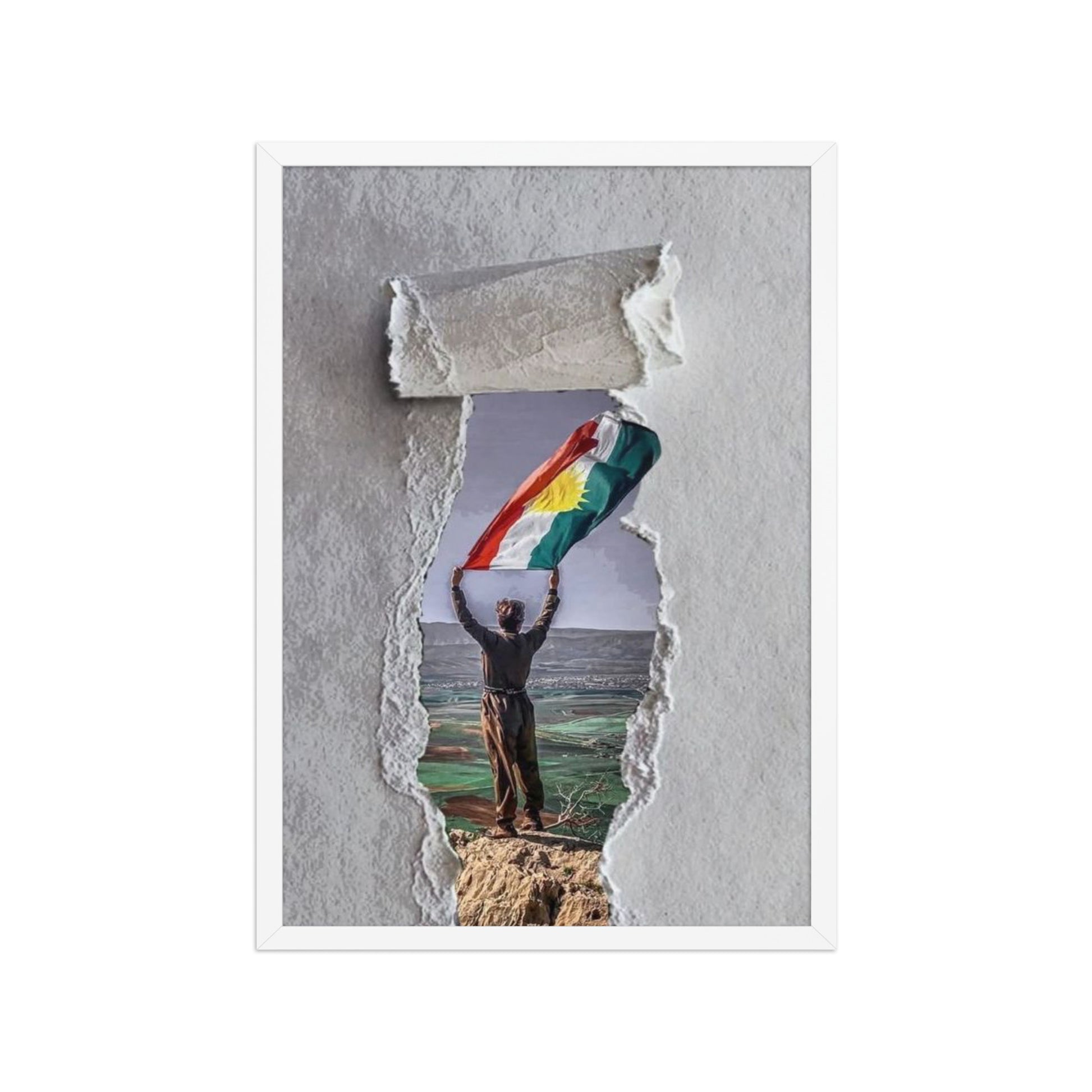 Kurdistan Flag Framed Poster | 2+2=1 Wall Art - Kurdish Wall Art Poster | MarsoniPrint
