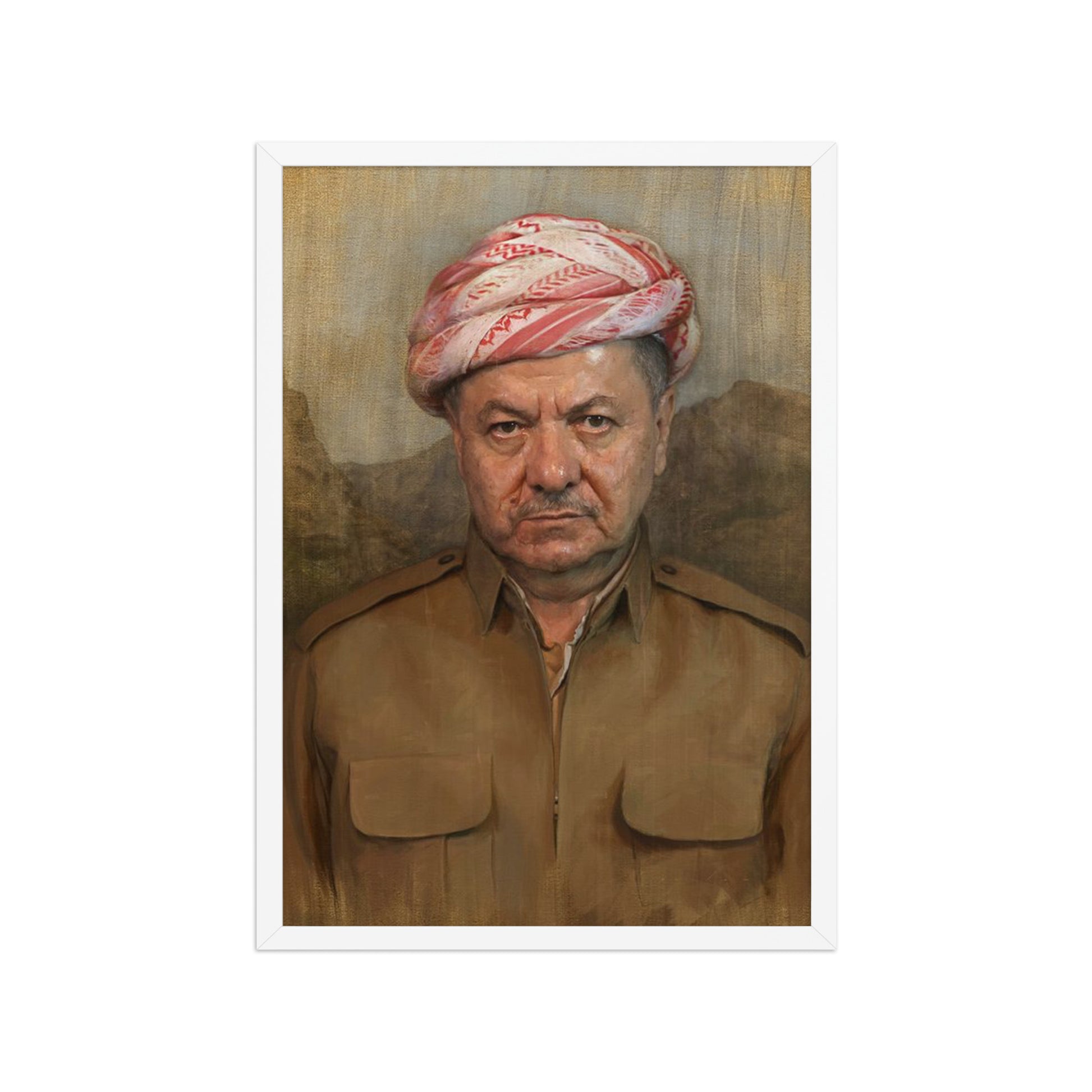 Mesut Barzani Framed Poster | Kurdish Leader Wall Art - Kurdish Wall Art Poster | MarsoniPrint
