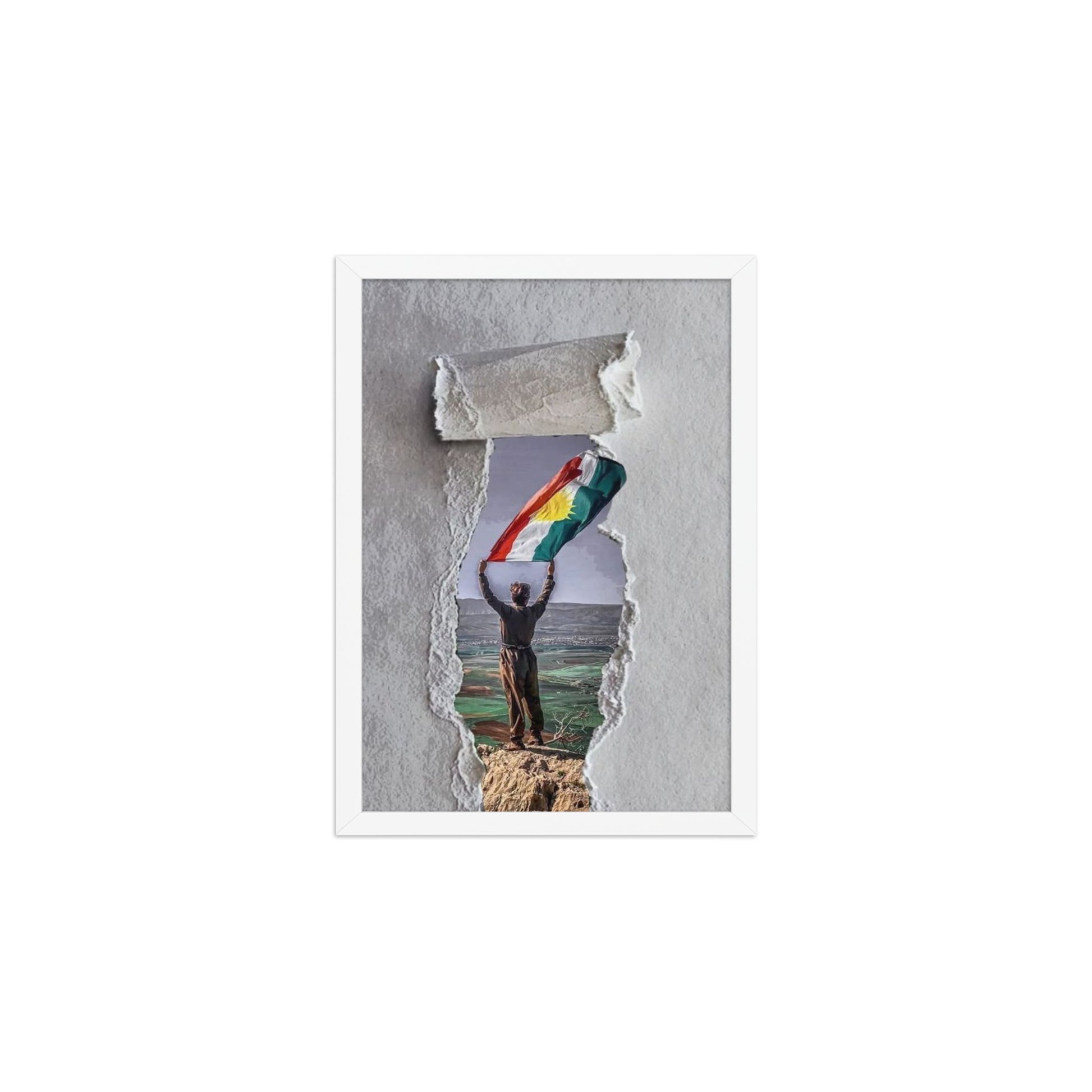 Kurdistan Flag Framed Poster | 2+2=1 Wall Art - Kurdish Wall Art Poster | MarsoniPrint