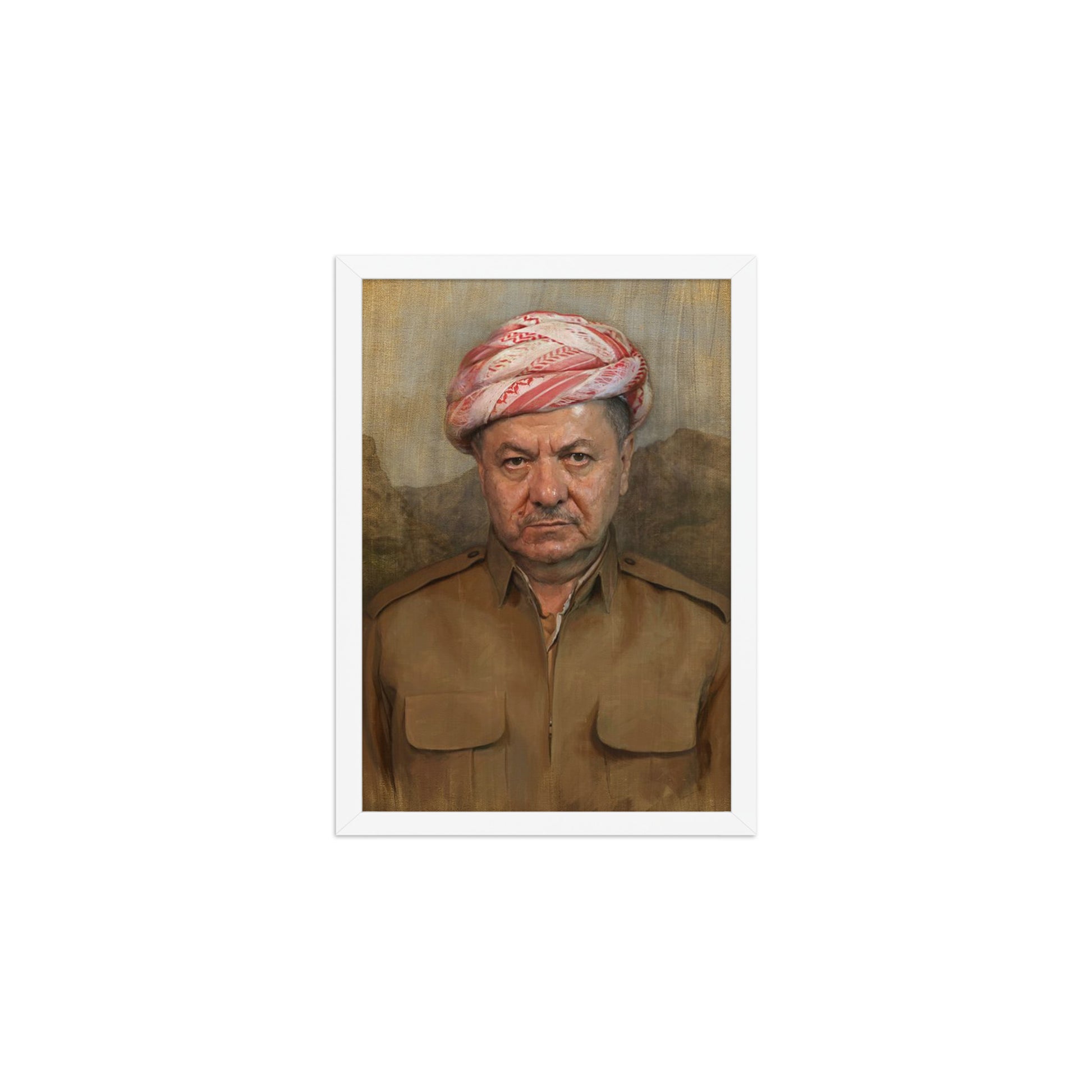 Mesut Barzani Framed Poster | Kurdish Leader Wall Art - Kurdish Wall Art Poster | MarsoniPrint