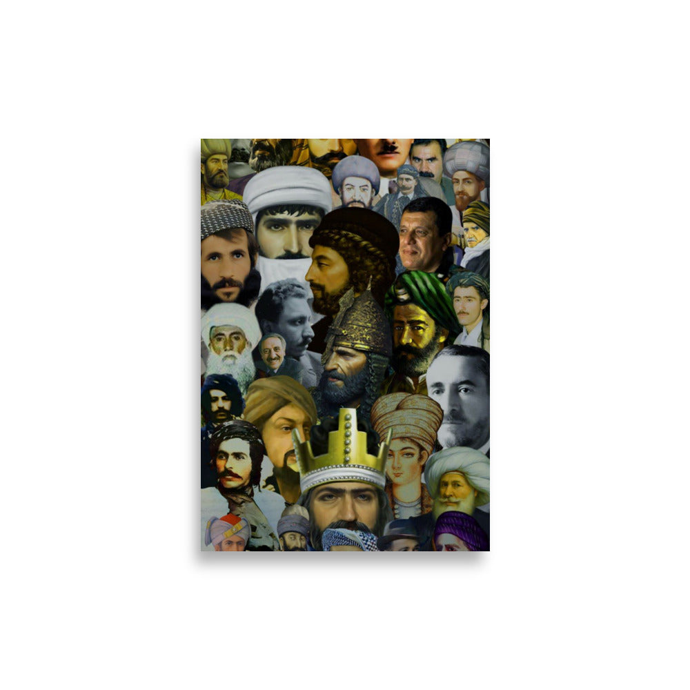 Kurdistan Leaders Paper Poster | Kurdish Wall Art - Kurdish Wall Art Poster | MarsoniPrint