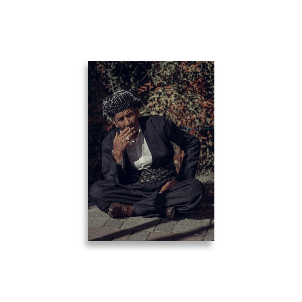 Kurdish Elder Man Poster | Matte Paper Portrait - Kurdish Wall Art Poster | MarsoniPrint
