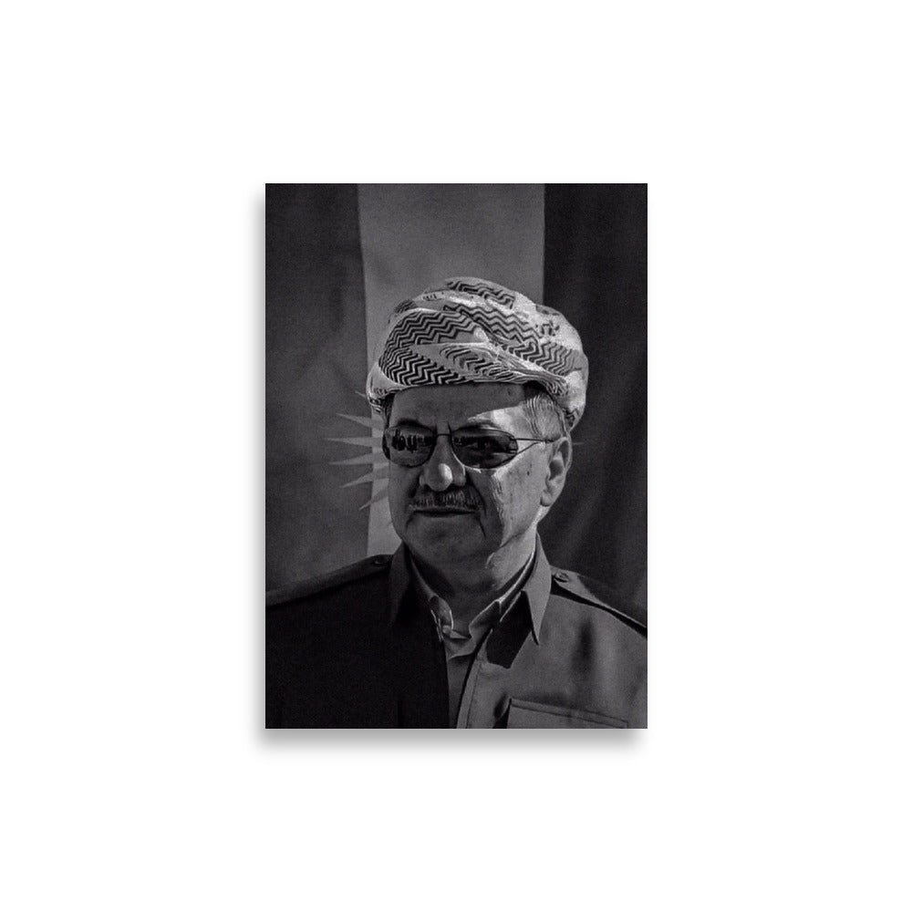 Mesut Barzani Poster | Kurdish Leader Wall Art - Kurdish Wall Art Poster | MarsoniPrint