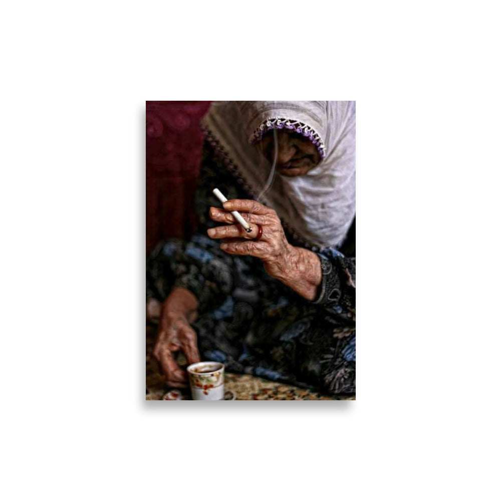 Old Kurdish Woman Thick Matte Poster | Heritage Art - Kurdish Wall Art Poster | MarsoniPrint