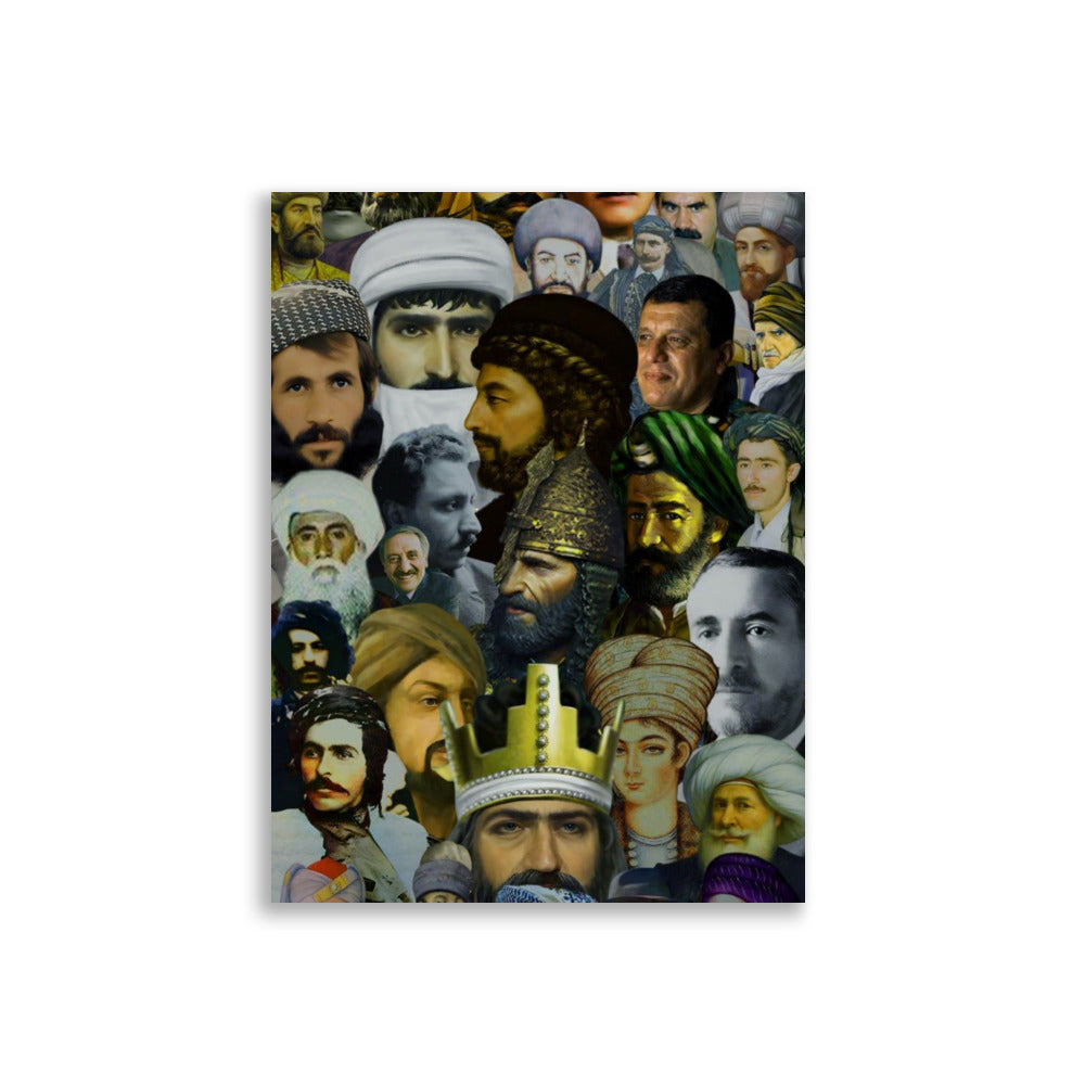 Kurdistan Leaders Paper Poster | Kurdish Wall Art - Kurdish Wall Art Poster | MarsoniPrint