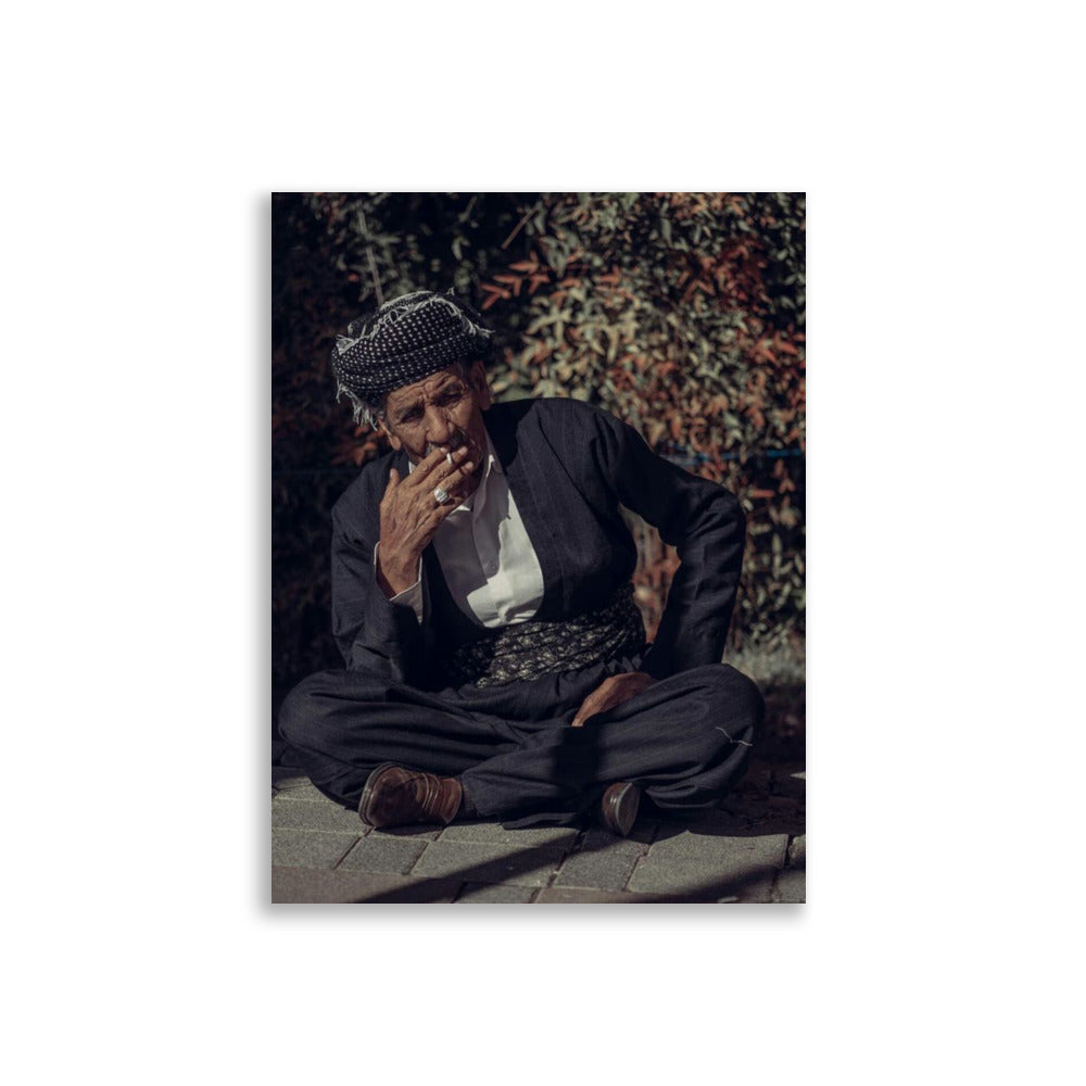 Kurdish Elder Man Poster | Matte Paper Portrait - Kurdish Wall Art Poster | MarsoniPrint