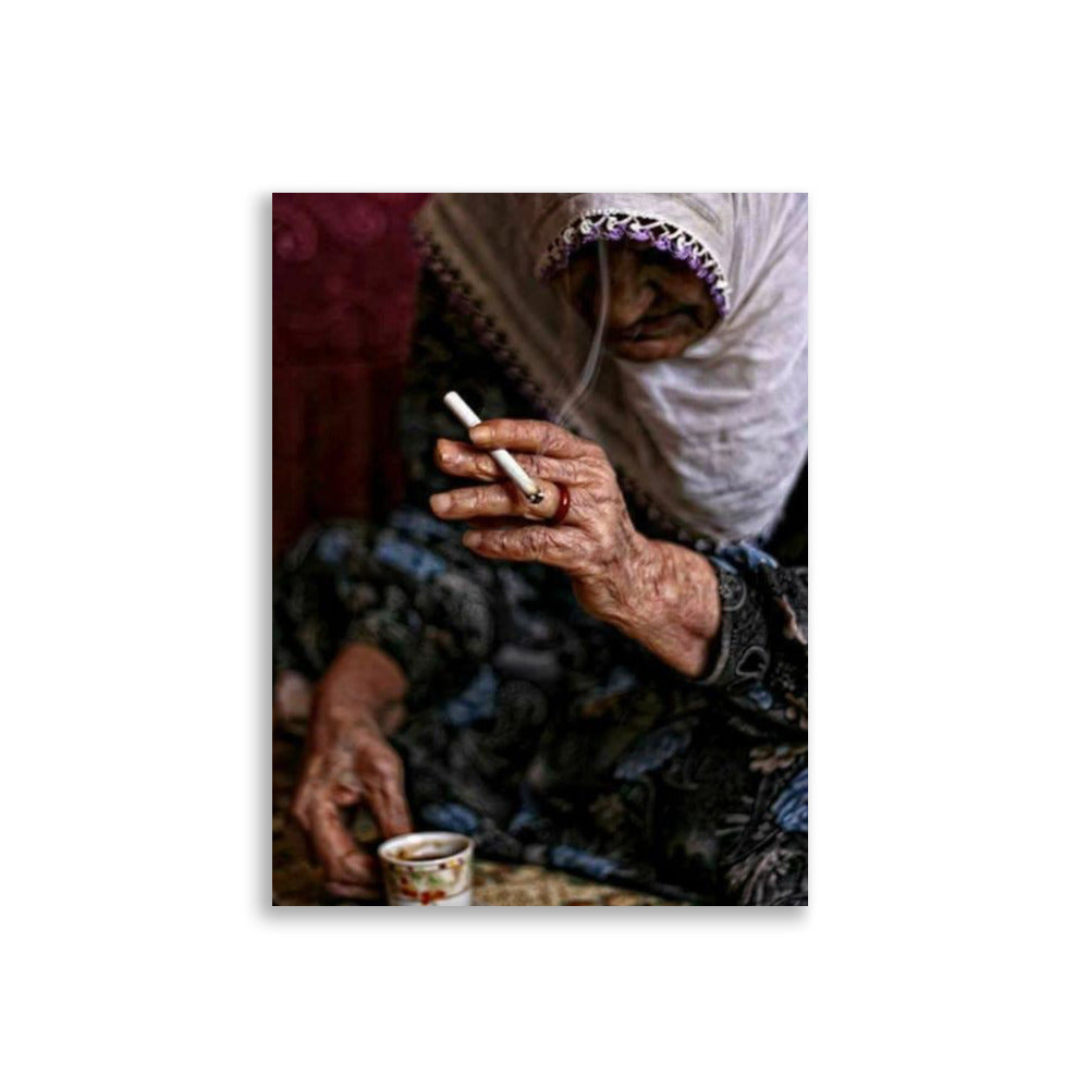 Old Kurdish Woman Thick Matte Poster | Heritage Art - Kurdish Wall Art Poster | MarsoniPrint