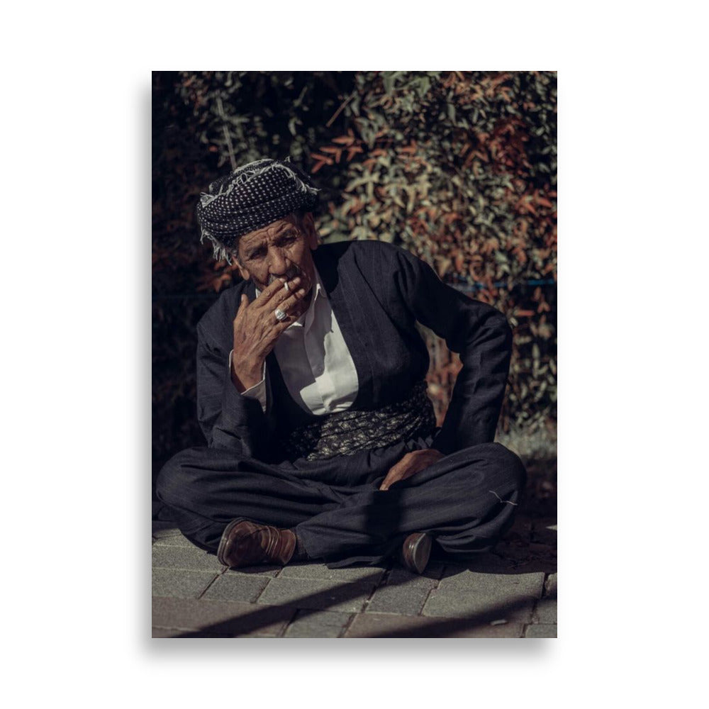 Kurdish Elder Man Poster | Matte Paper Portrait - Kurdish Wall Art Poster | MarsoniPrint