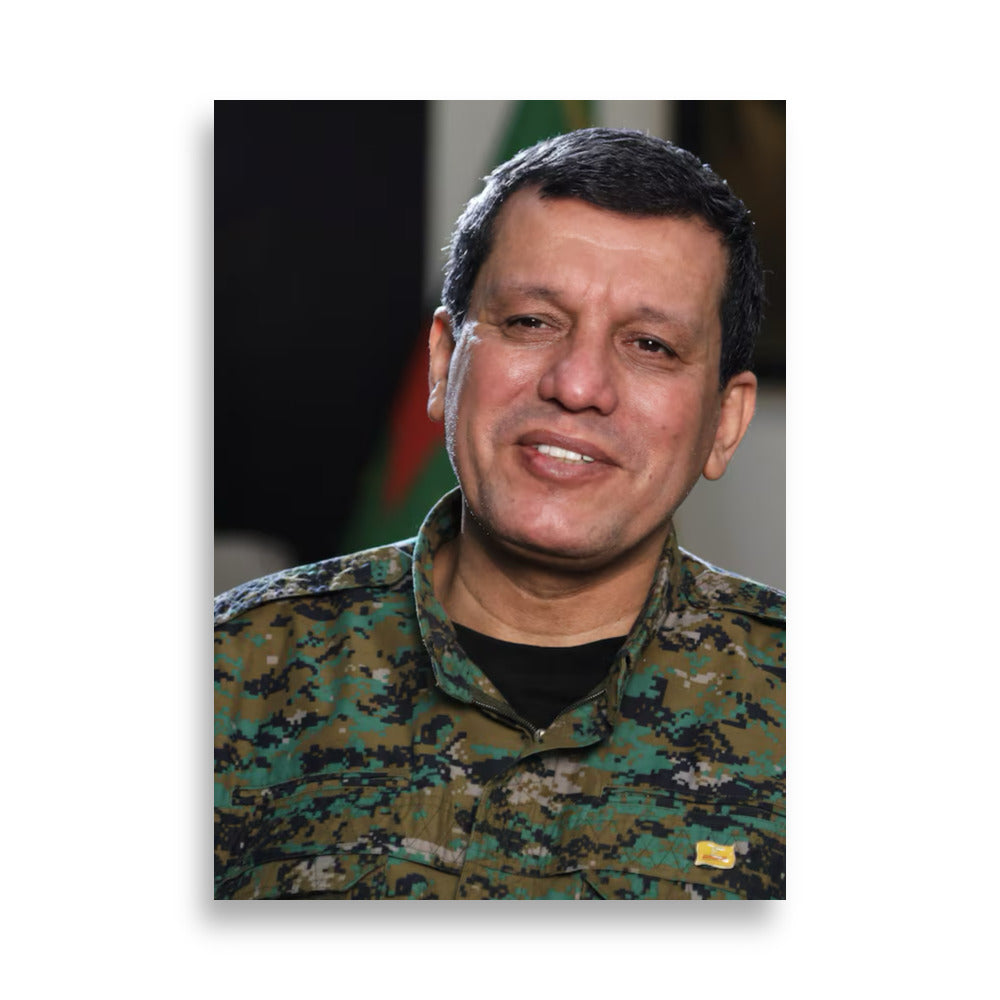 Mazlum Abdi Thick Matte Poster | Kurdish Wall Art - Kurdish Wall Art Poster | MarsoniPrint