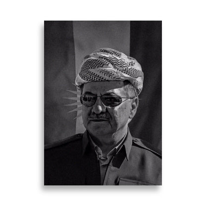 Mesut Barzani Poster | Kurdish Leader Wall Art - Kurdish Wall Art Poster | MarsoniPrint