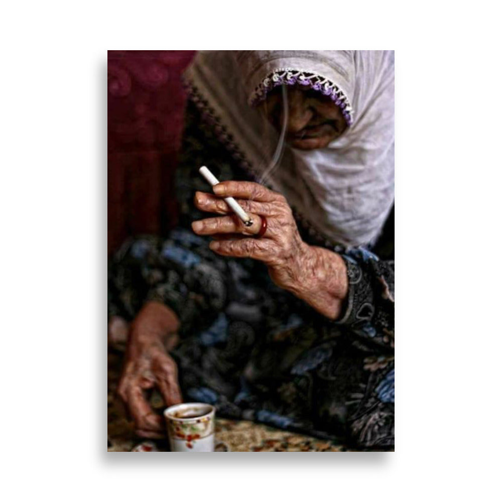 Old Kurdish Woman Thick Matte Poster | Heritage Art - Kurdish Wall Art Poster | MarsoniPrint