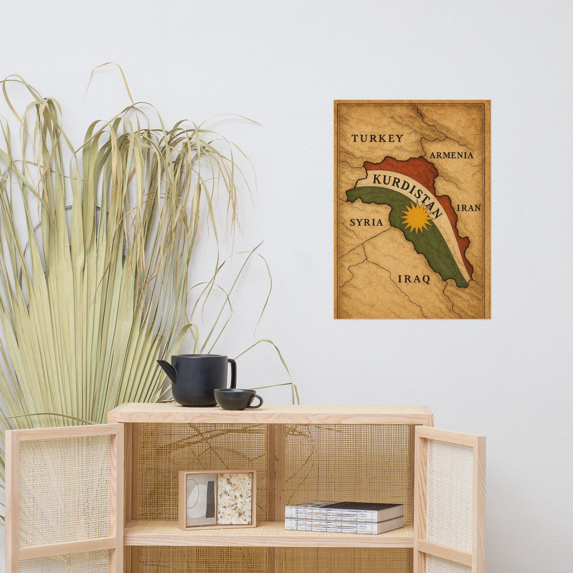 Kurdistan Map Poster | Kurdish Wall Map Art - Kurdish Wall Art Poster | MarsoniPrint