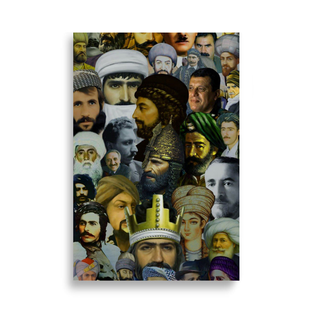 Kurdistan Leaders Paper Poster | Kurdish Wall Art - Kurdish Wall Art Poster | MarsoniPrint