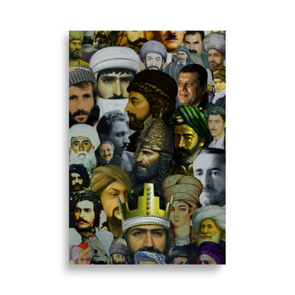 Kurdistan Leaders Paper Poster | Kurdish Wall Art - Kurdish Wall Art Poster | MarsoniPrint