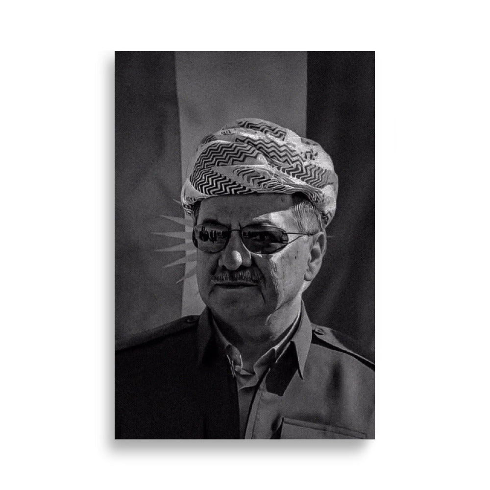 Mesut Barzani Poster | Kurdish Leader Wall Art - Kurdish Wall Art Poster | MarsoniPrint