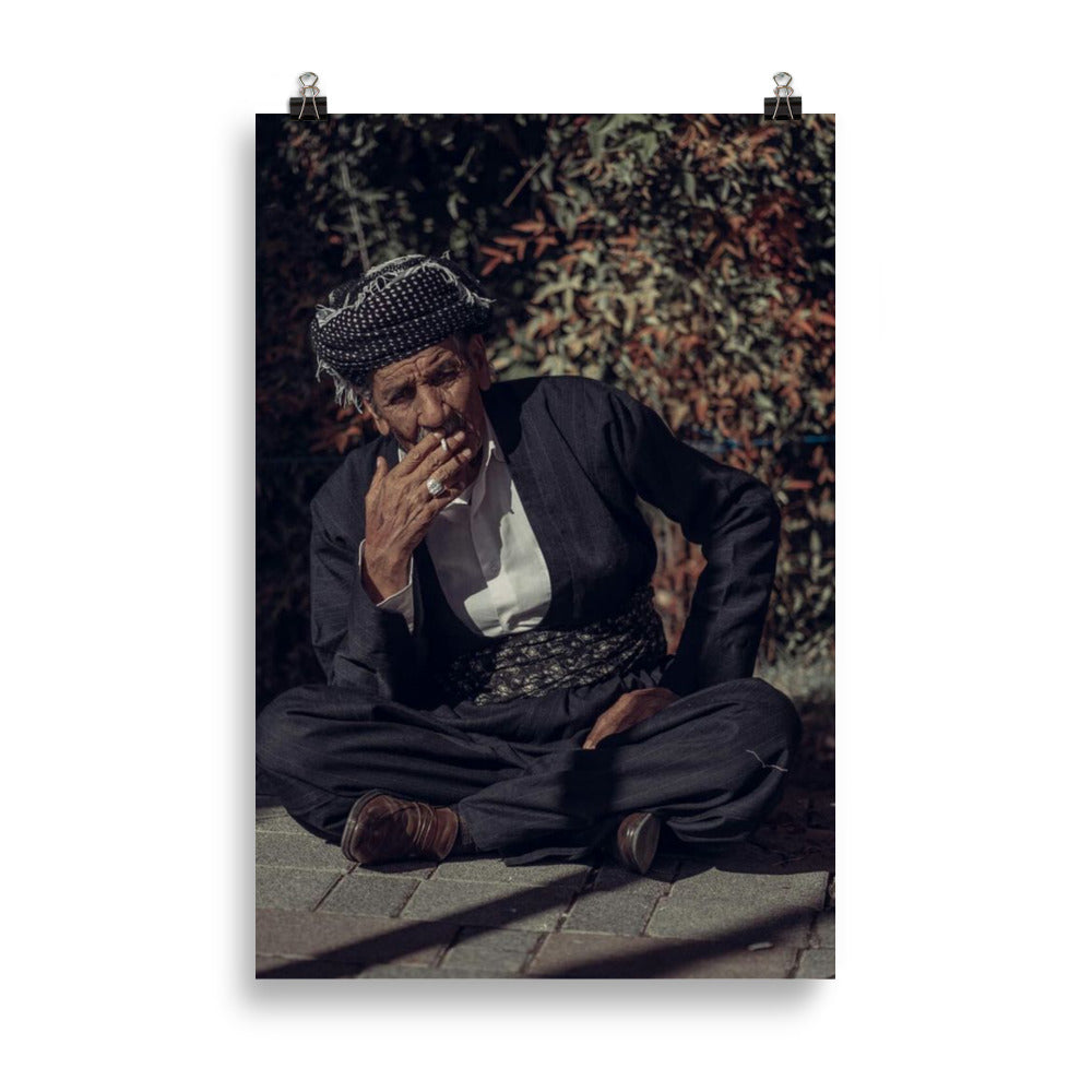 Kurdish Elder Man Poster | Matte Paper Portrait - Kurdish Wall Art Poster | MarsoniPrint