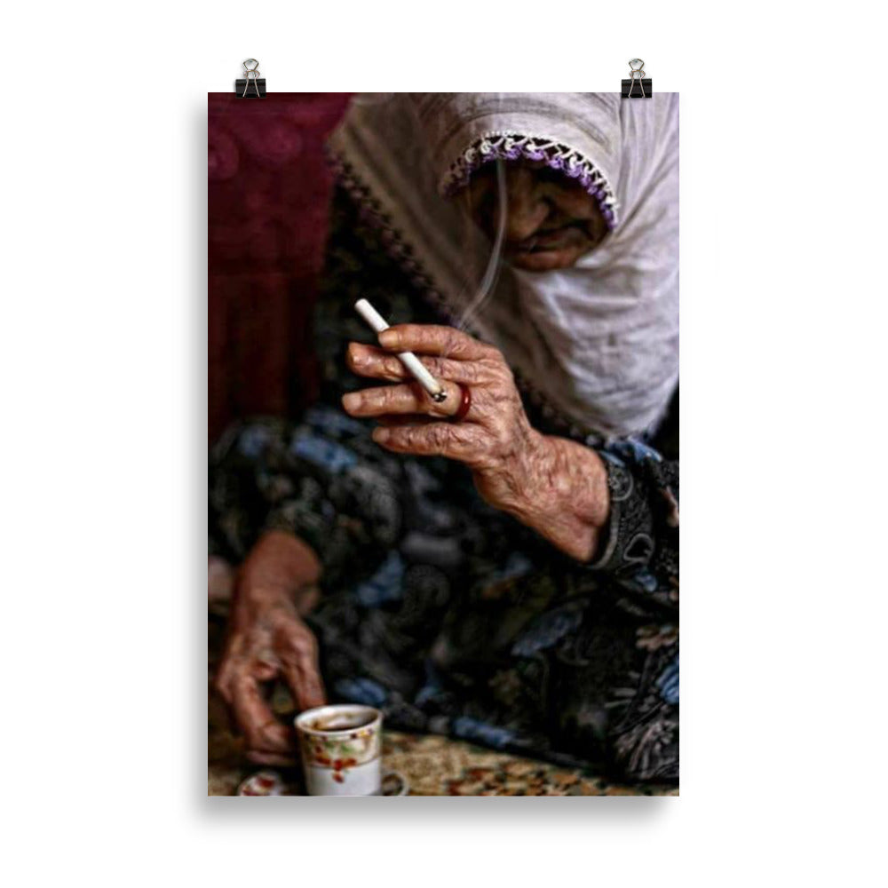 Old Kurdish Woman Thick Matte Poster | Heritage Art - Kurdish Wall Art Poster | MarsoniPrint