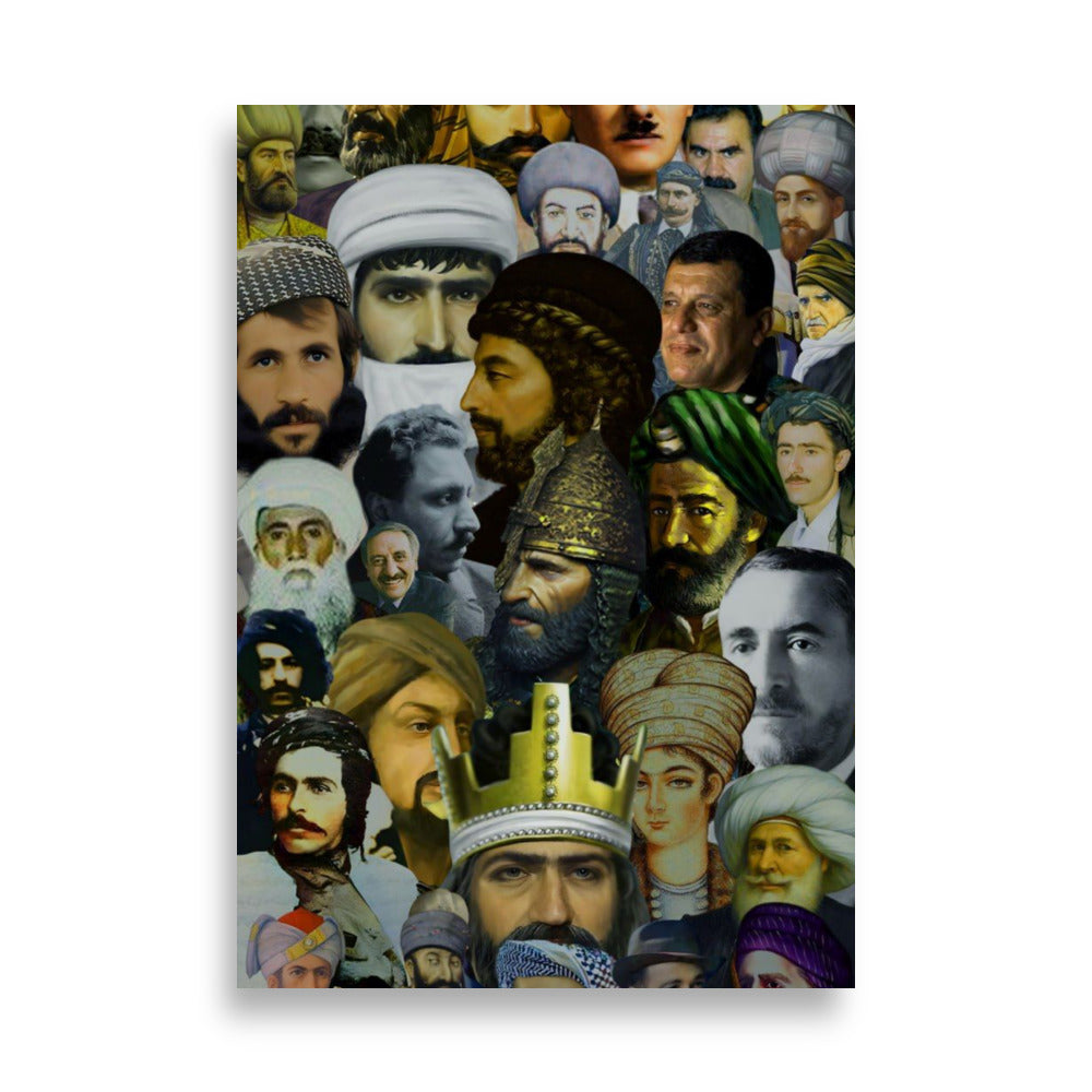 Kurdistan Leaders Paper Poster | Kurdish Wall Art - Kurdish Wall Art Poster | MarsoniPrint