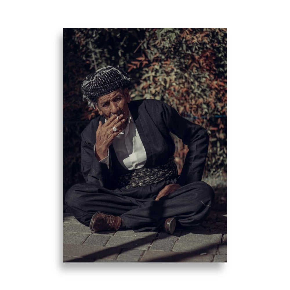 Kurdish Elder Man Poster | Matte Paper Portrait - Kurdish Wall Art Poster | MarsoniPrint