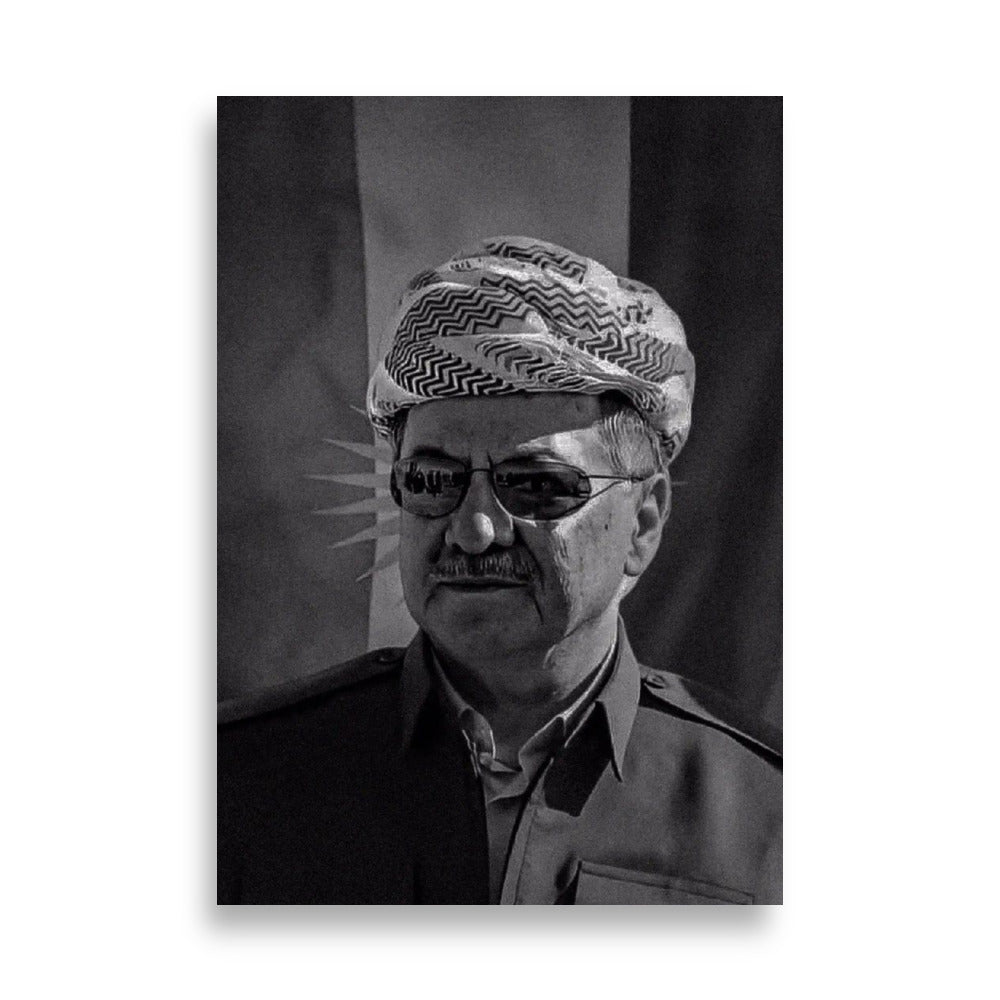 Mesut Barzani Poster | Kurdish Leader Wall Art - Kurdish Wall Art Poster | MarsoniPrint