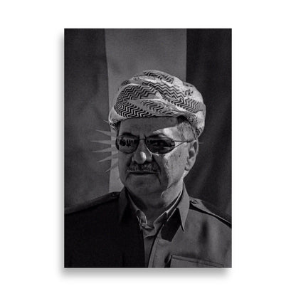 Mesut Barzani Poster | Kurdish Leader Wall Art - Kurdish Wall Art Poster | MarsoniPrint