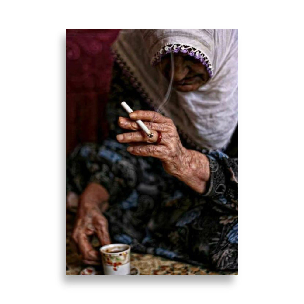 Old Kurdish Woman Thick Matte Poster | Heritage Art - Kurdish Wall Art Poster | MarsoniPrint