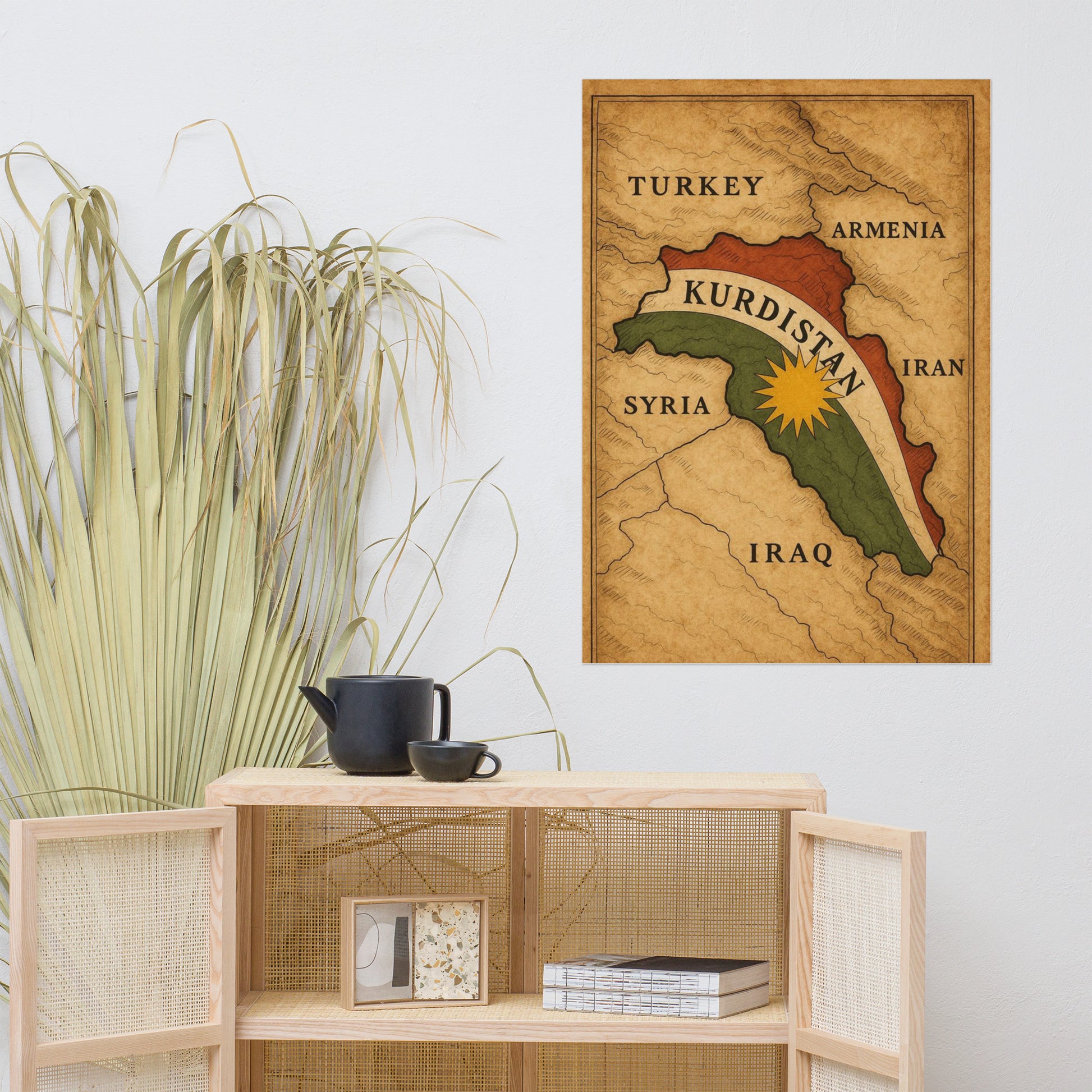 Kurdistan Map Poster | Kurdish Wall Map Art - Kurdish Wall Art Poster | MarsoniPrint