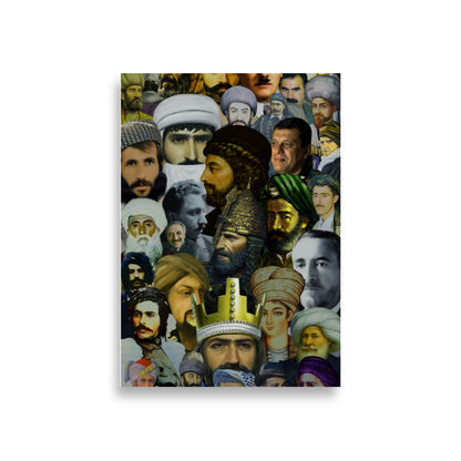 Kurdistan Leaders Paper Poster | Kurdish Wall Art - Kurdish Wall Art Poster | MarsoniPrint