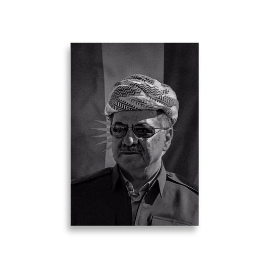 Mesut Barzani Poster | Kurdish Leader Wall Art - Kurdish Wall Art Poster | MarsoniPrint
