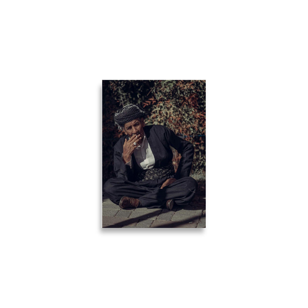 Kurdish Elder Man Poster | Matte Paper Portrait - Kurdish Wall Art Poster | MarsoniPrint