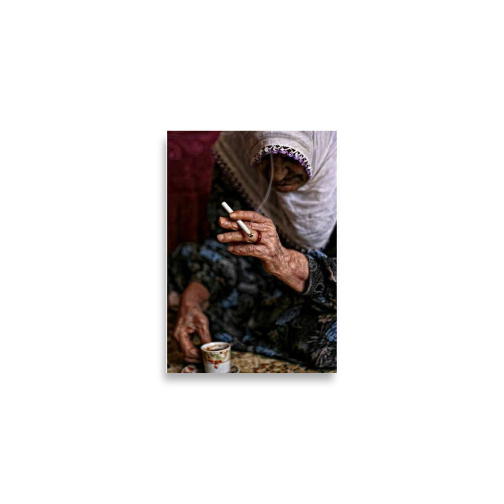 Old Kurdish Woman Thick Matte Poster | Heritage Art - Kurdish Wall Art Poster | MarsoniPrint