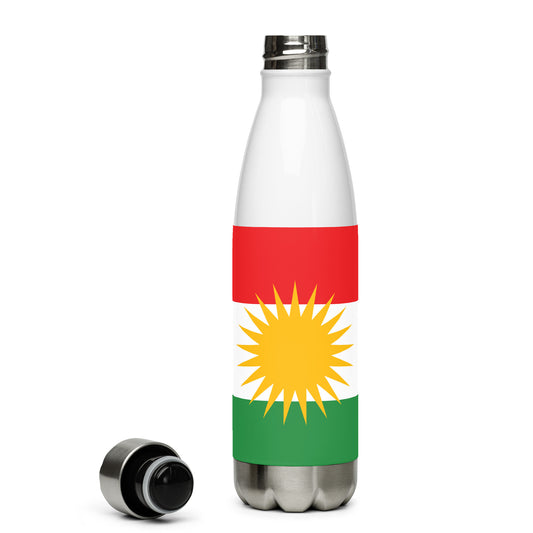 Kurdistan Flag Bottle – Kurdish Cultural Drinkware - Kurdish Identity Water Bottle | MarsoniPrint