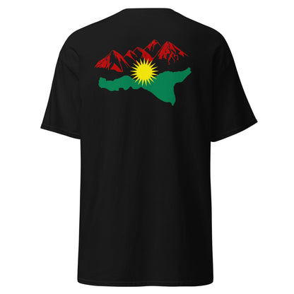 Kurdistan Mountains T-Shirt | Back Side Printing | Kurdish Tee - Kurdish Identity T-Shirt | MarsoniPrint