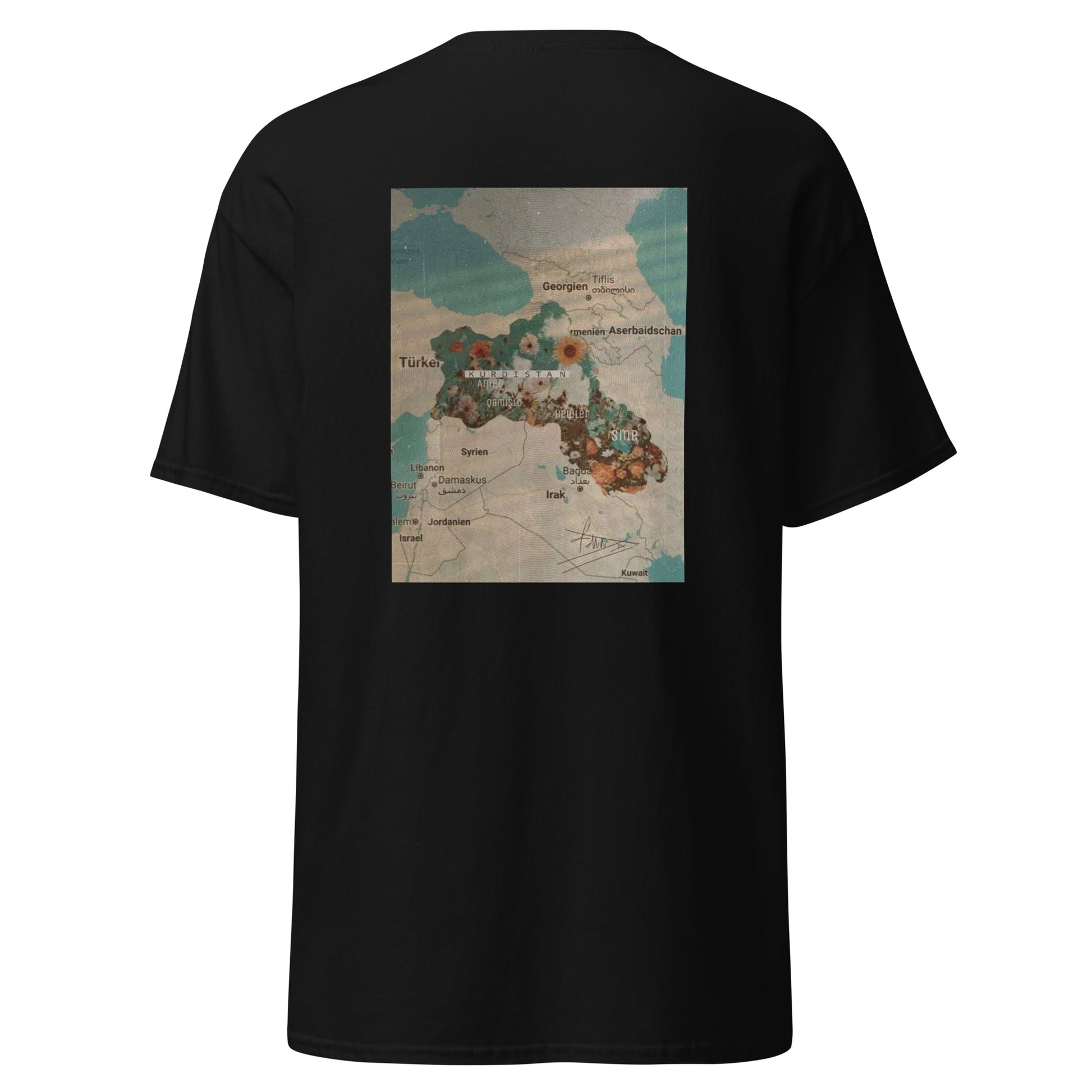 Kurdistan Map T-Shirt | Back Side Printing | Kurdish Unisex Tee - Kurdish Identity T-Shirt | MarsoniPrint