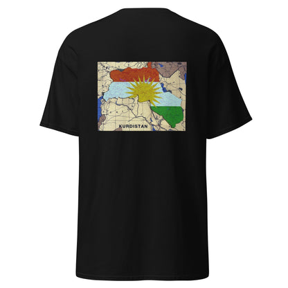 Kurdistan Map T-Shirt | Back Side Printing | Kurdish Unisex Tee - Kurdish Identity T-Shirt | MarsoniPrint