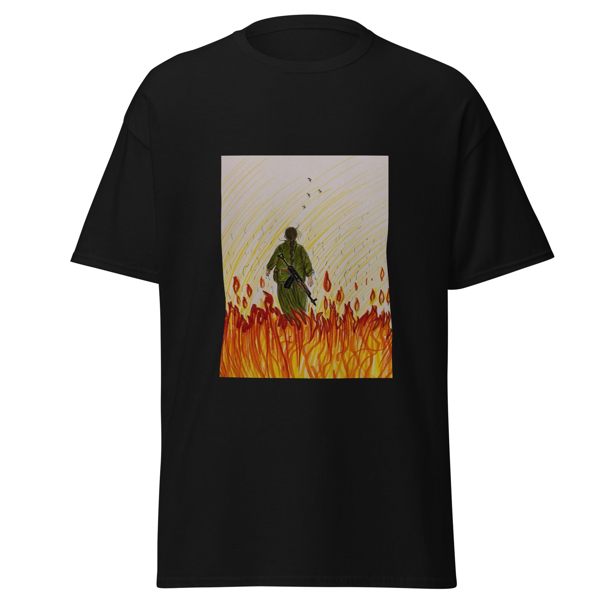 Gerilla T-Shirt | Kurdish Warrior Unisex Tee - Kurdish Identity T-Shirt | MarsoniPrint