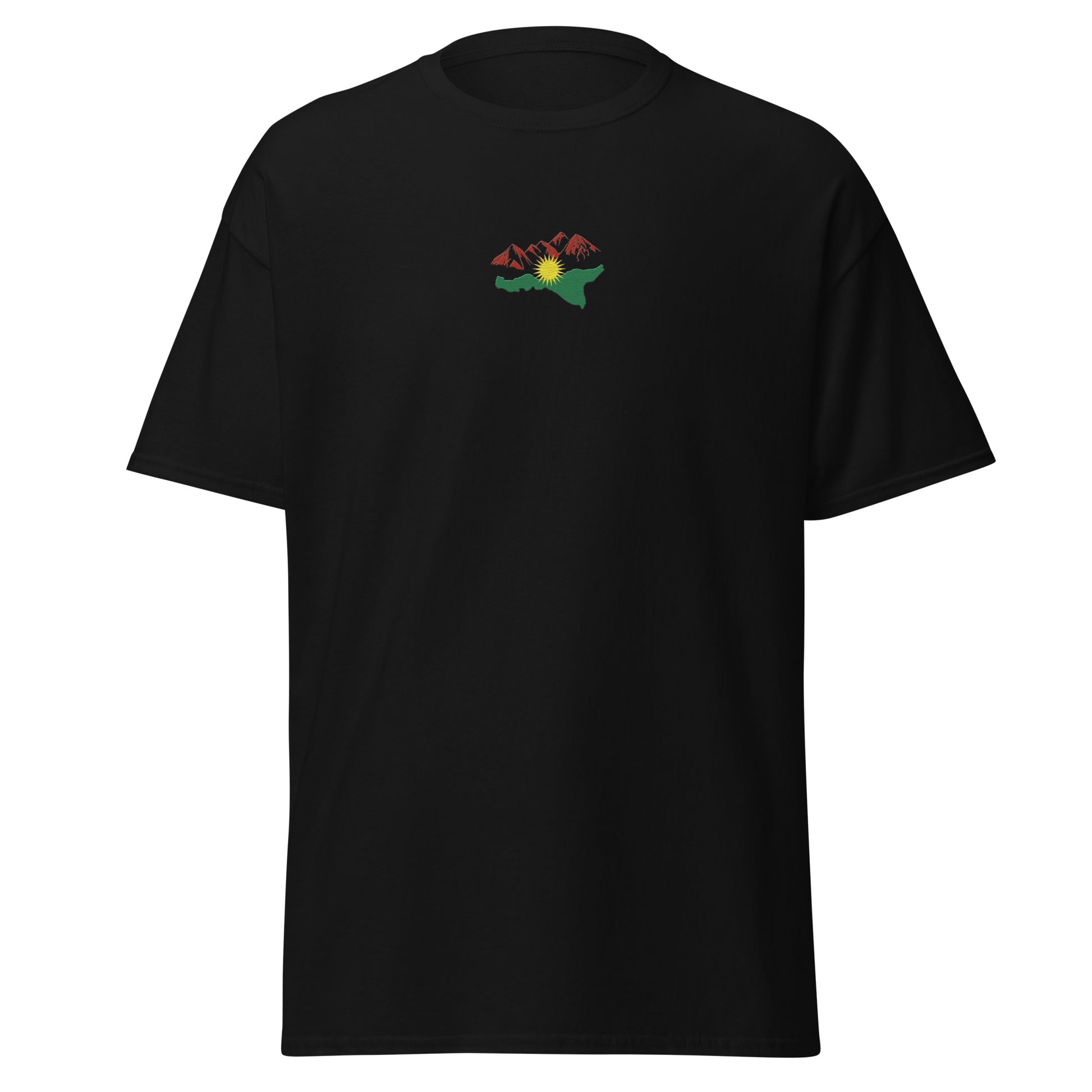 Kurdistan Mountains Embroidered T-Shirt, MarsoniPrint - Kurdish Identity T-Shirt | MarsoniPrint