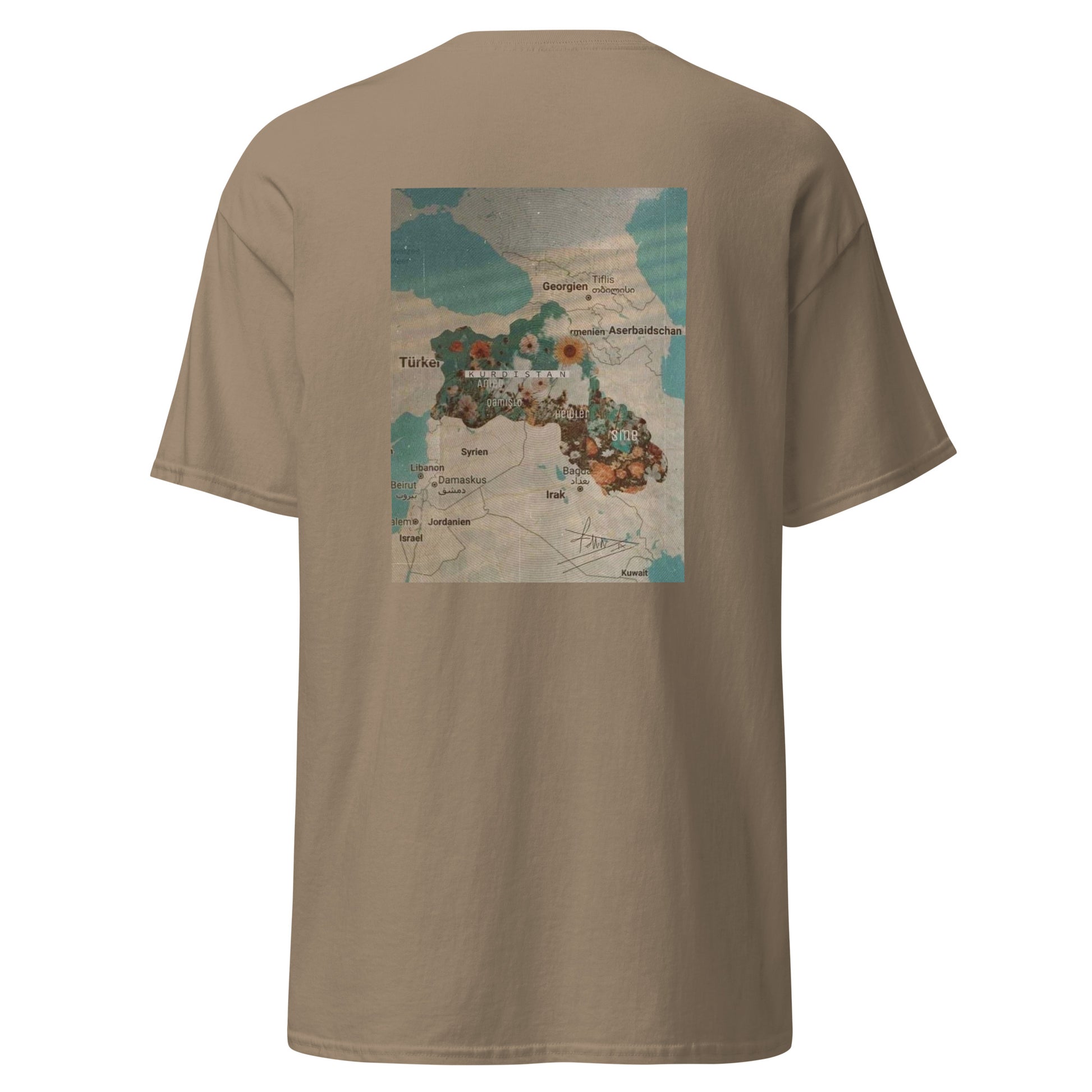 Kurdistan Map T-Shirt | Back Side Printing | Kurdish Unisex Tee - Kurdish Identity T-Shirt | MarsoniPrint