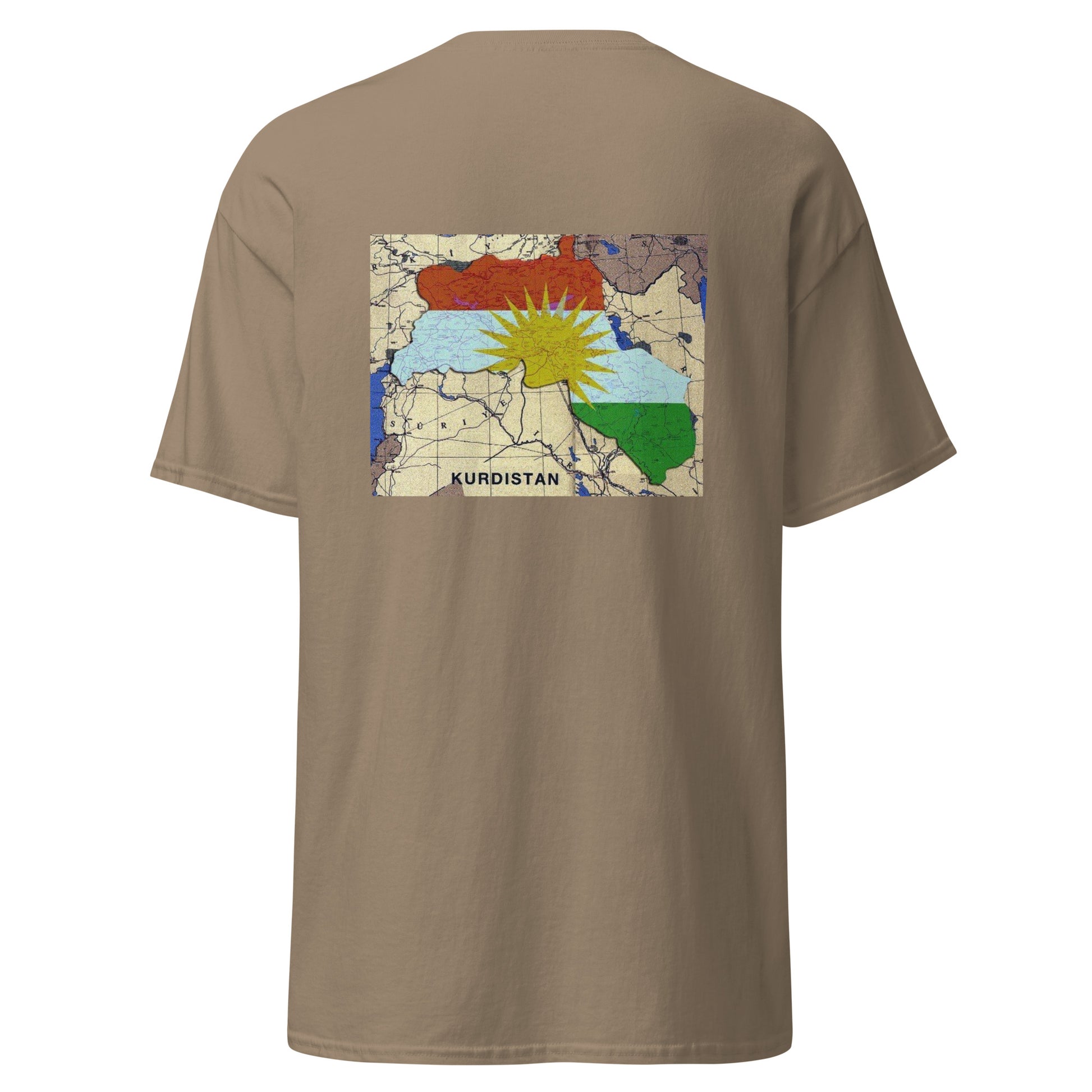Kurdistan Map T-Shirt | Back Side Printing | Kurdish Unisex Tee - Kurdish Identity T-Shirt | MarsoniPrint