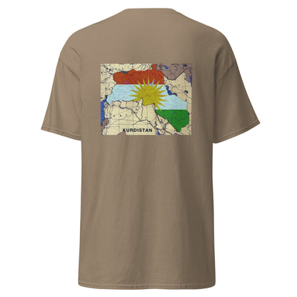 Kurdistan Map T-Shirt | Back Side Printing | Kurdish Unisex Tee - Kurdish Identity T-Shirt | MarsoniPrint