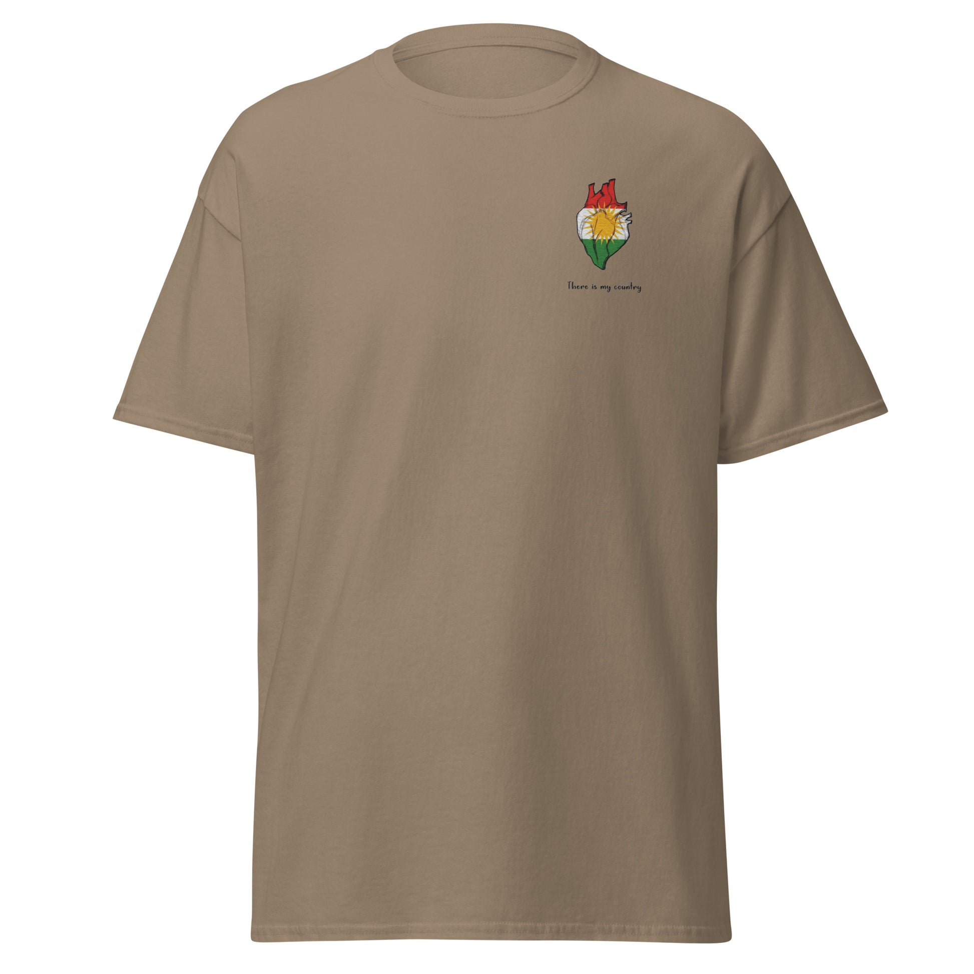 Kurdistan Heart Embroidered T-Shirt | Kurdish Unisex Tee - Kurdish Identity T-Shirt | MarsoniPrint