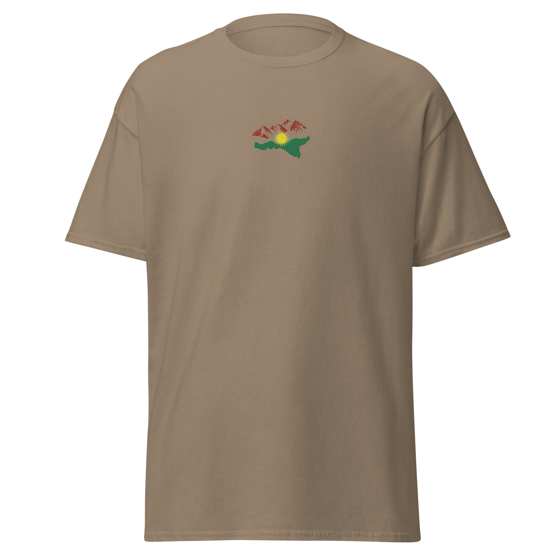 Kurdistan Mountains Embroidered T-Shirt, MarsoniPrint - Kurdish Identity T-Shirt | MarsoniPrint