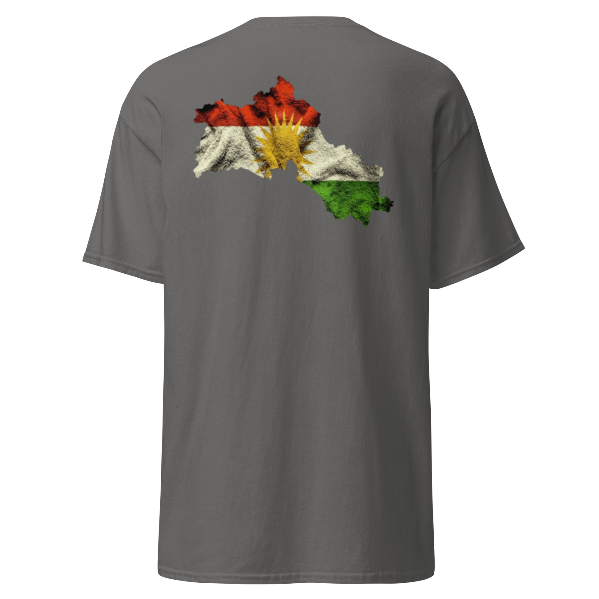 Kurdistan Map & Flag T-Shirt | Back Side Printing | Kurdish Tee - Kurdish Identity T-Shirt | MarsoniPrint