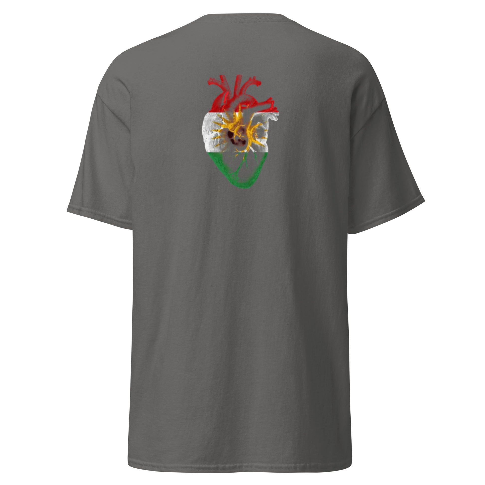 Kurdistan Heart Flag T-Shirt | Back Side Printing | Kurdish Tee - Kurdish Identity T-Shirt | MarsoniPrint