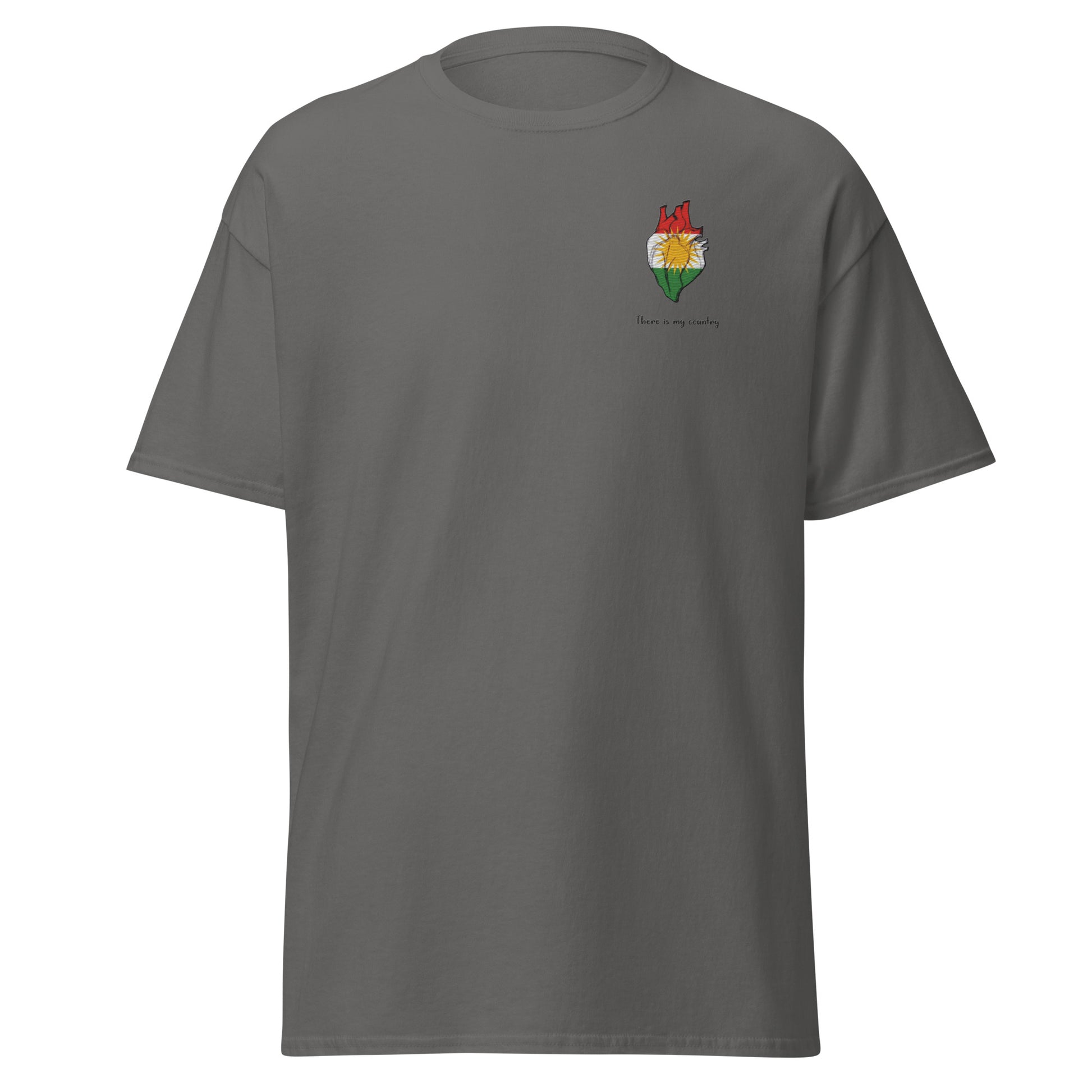 Kurdistan Heart Embroidered T-Shirt | Kurdish Unisex Tee - Kurdish Identity T-Shirt | MarsoniPrint