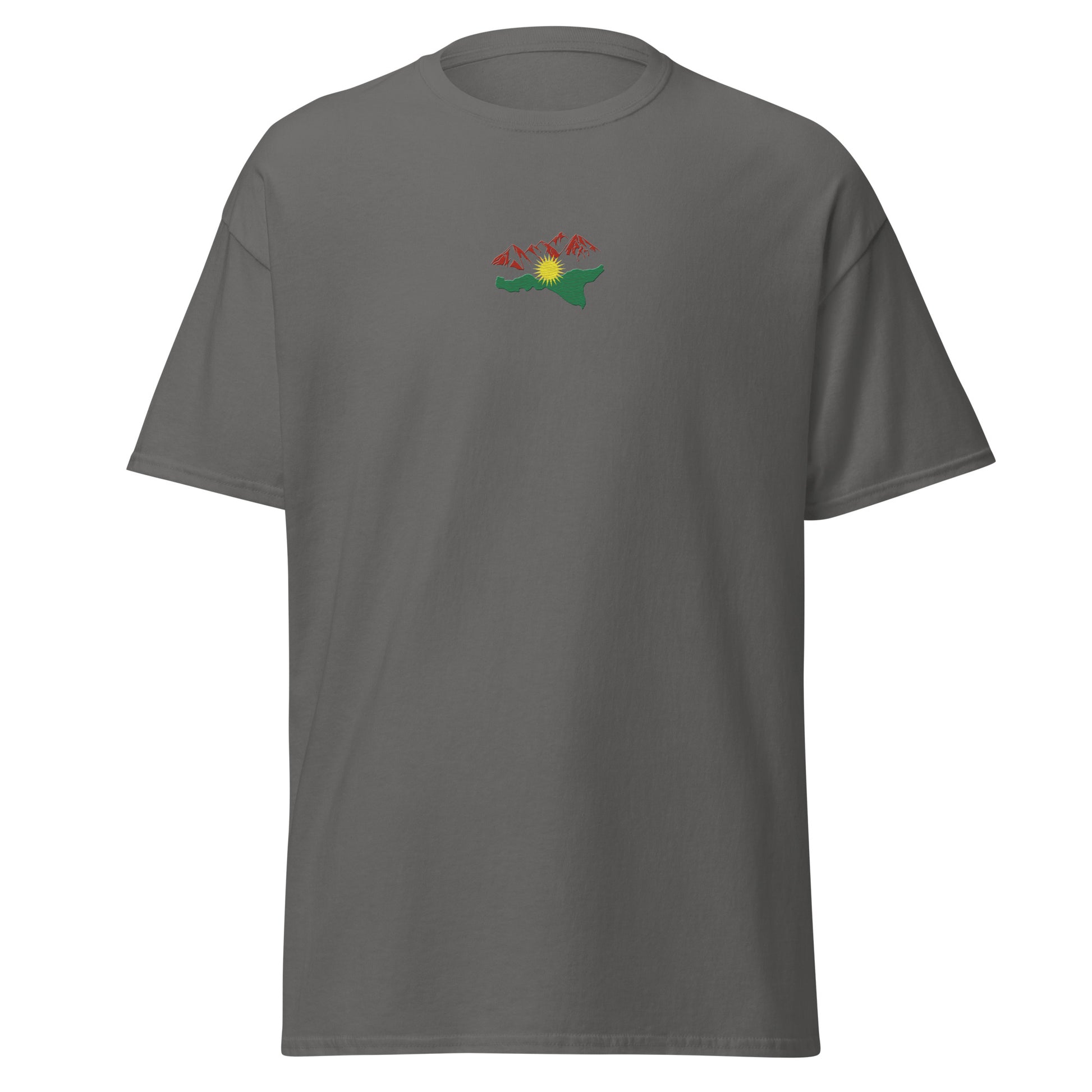 Kurdistan Mountains Embroidered T-Shirt, MarsoniPrint - Kurdish Identity T-Shirt | MarsoniPrint