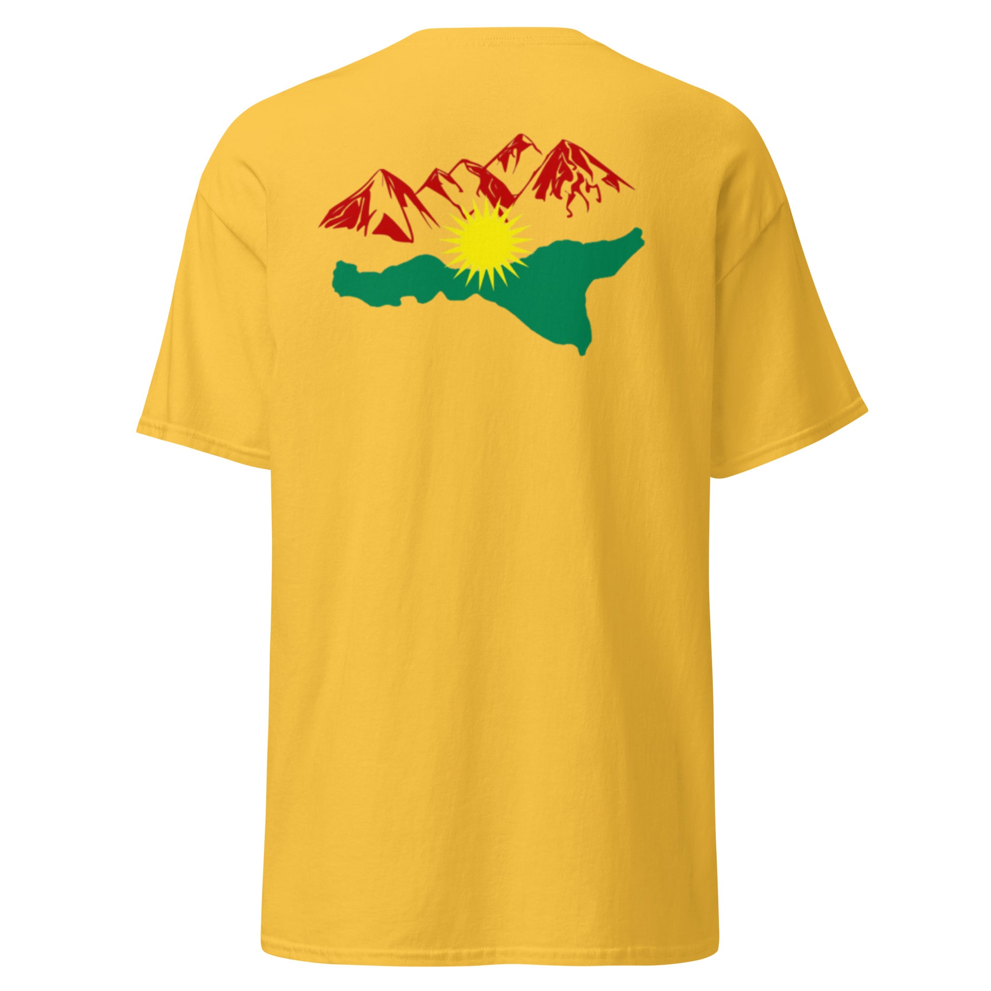 Kurdistan Mountains T-Shirt | Back Side Printing | Kurdish Tee - Kurdish Identity T-Shirt | MarsoniPrint